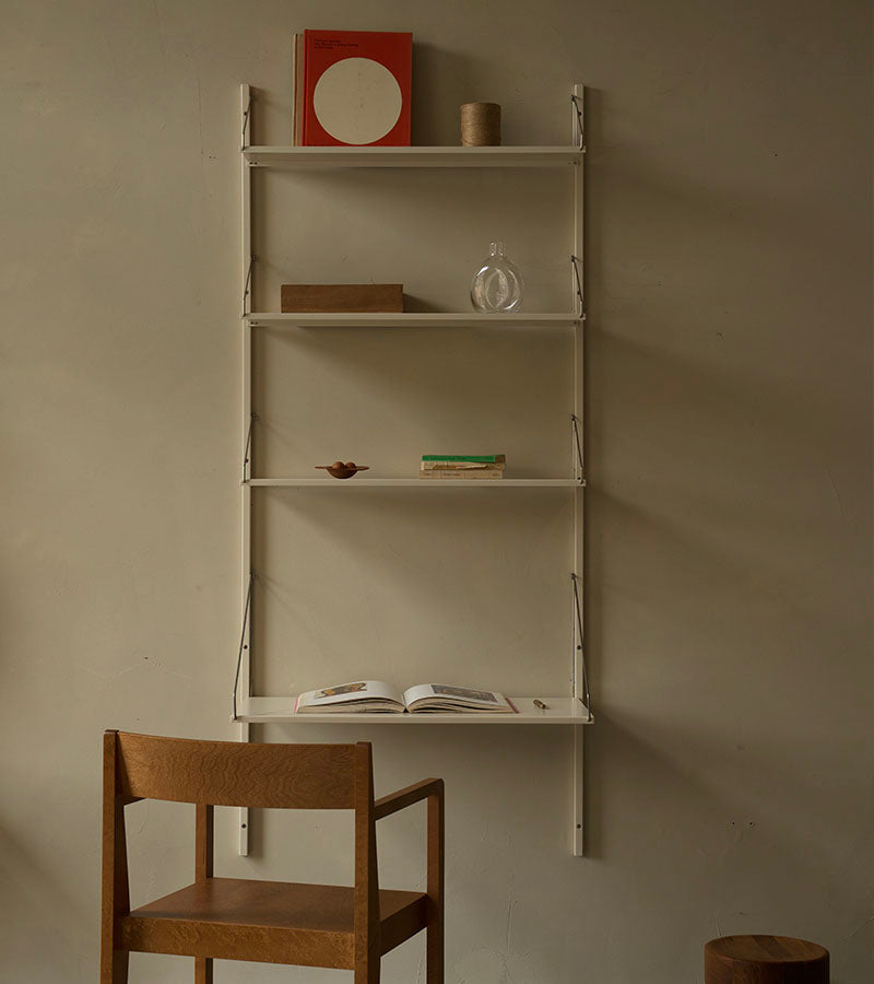 H1852 | W80 | Desk Section · Warm White · Shelf Library