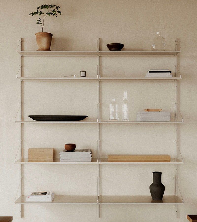 H1852 | Double Section · Warm White · Shelf Library