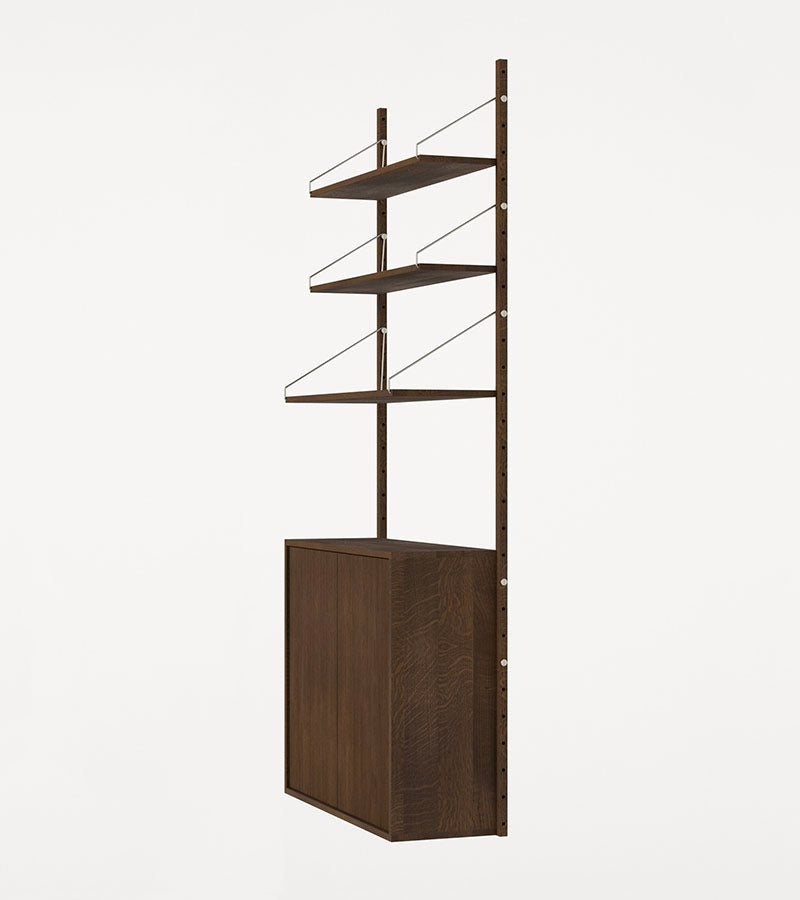 H1852 | Cabinet M Section · Dark Oak · Shelf Library