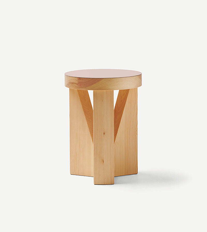 Cugino Stool | Pine with Linoleum