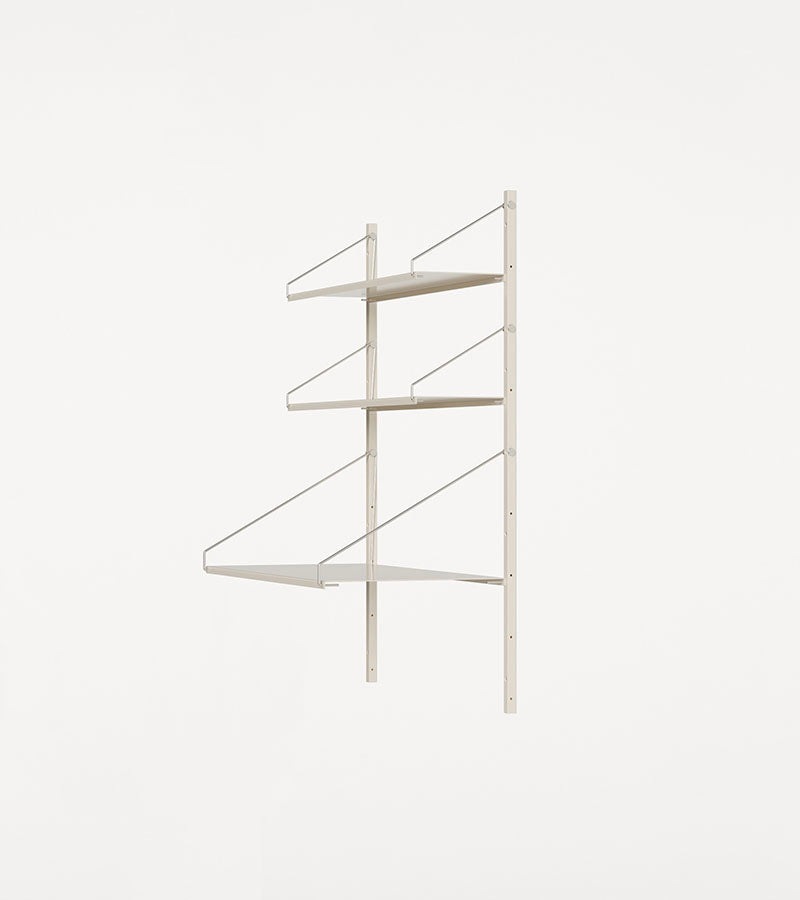 H1084 | W80 | Desk Section · White Steel · Shelf Library