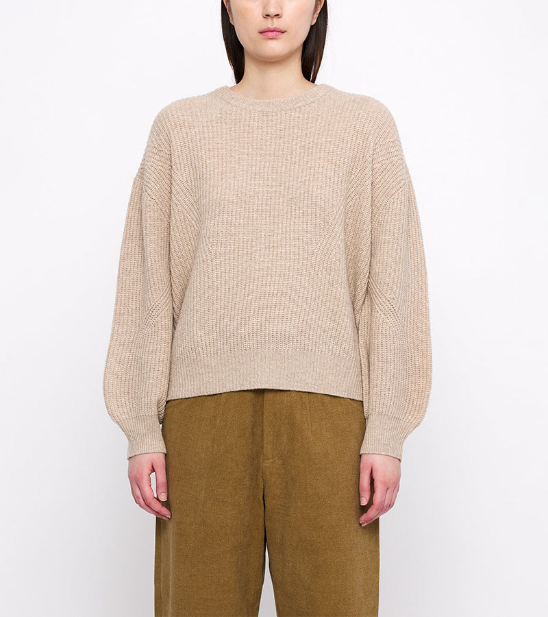 Signature Yak Poet Sweater | Almond