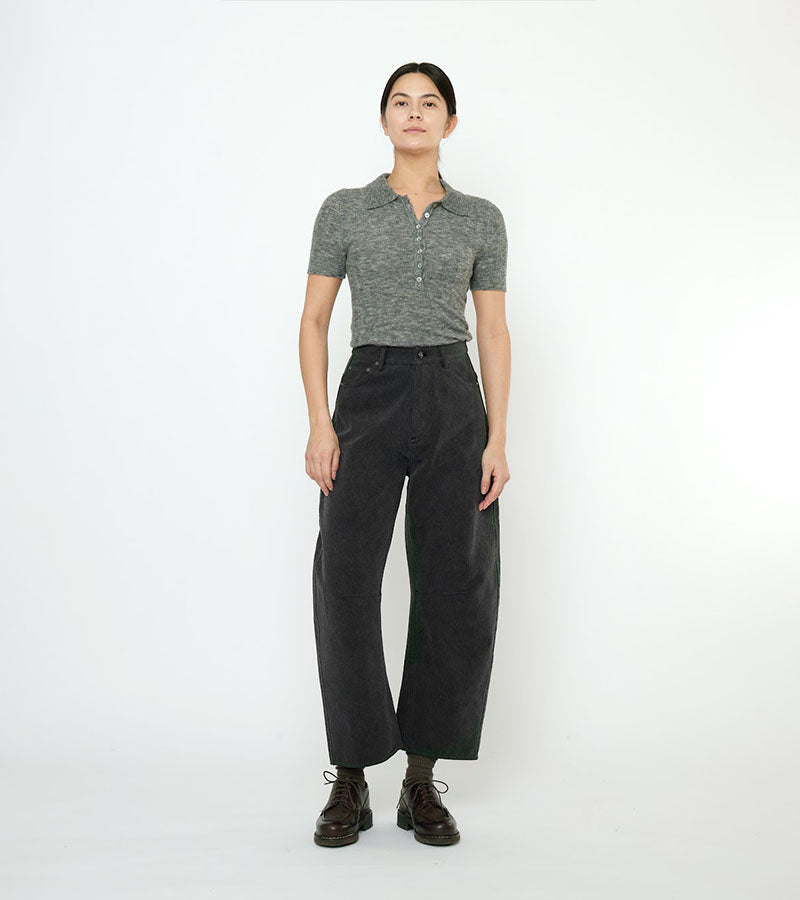 Curve Legged Work Trouser | Washed Black