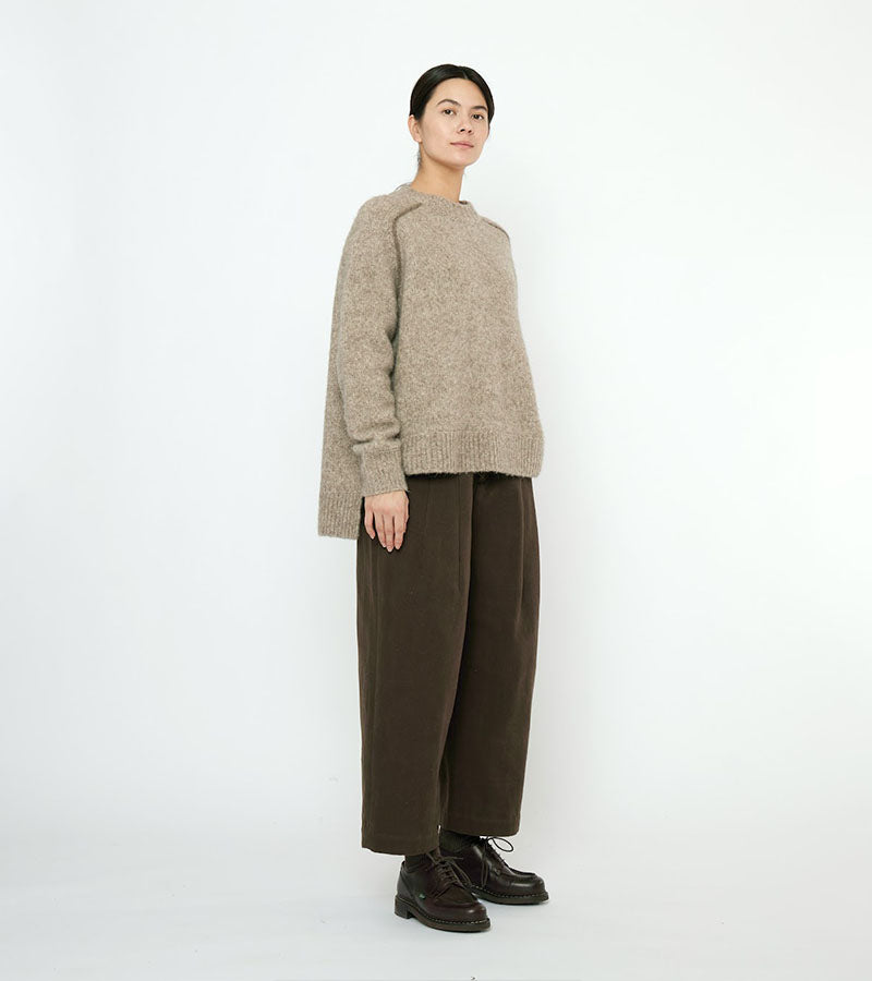 Rolled Seams Pullover | Light Taupe