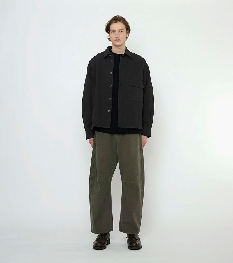 Textured Flat Hem Shirt | Black