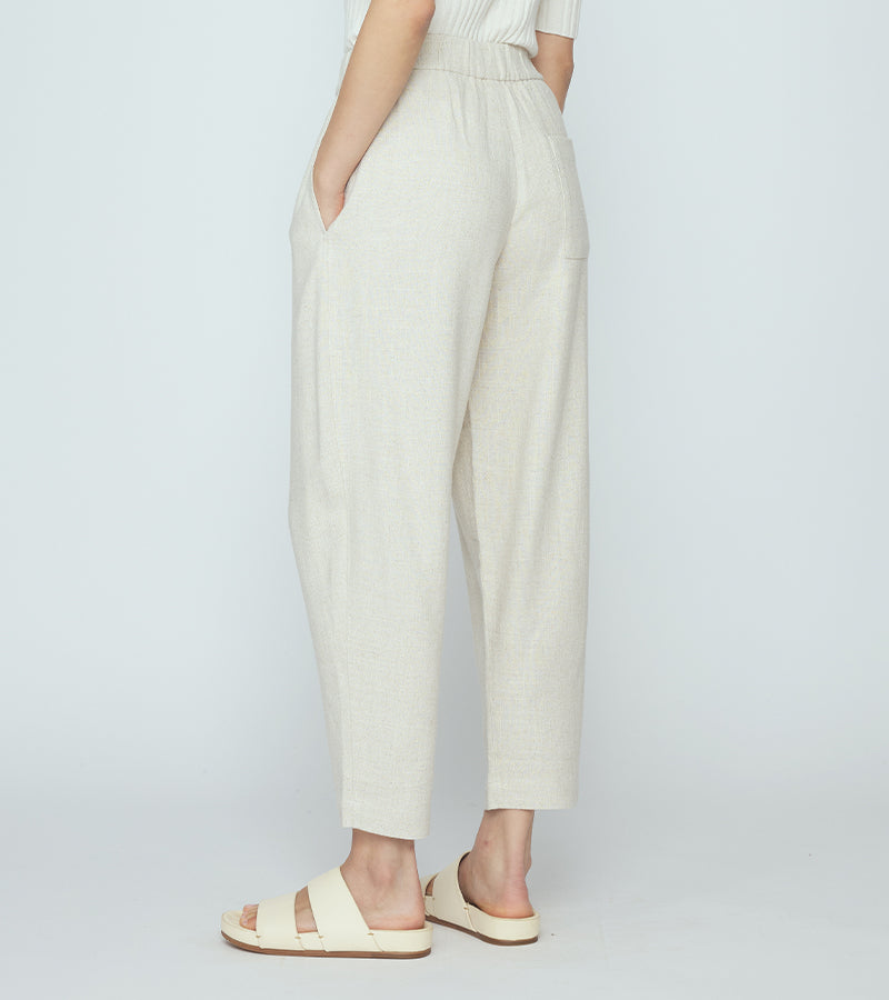 Signature Elastic Pull-Up Trouser | Oatmeal