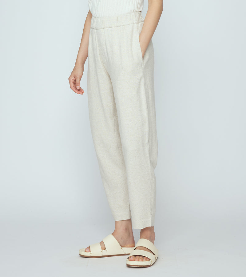 Signature Elastic Pull-Up Trouser | Oatmeal