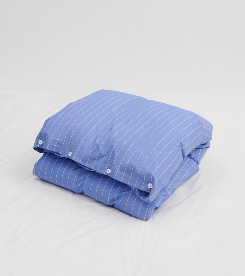 Percale Bedding | Clear Blue Stripes